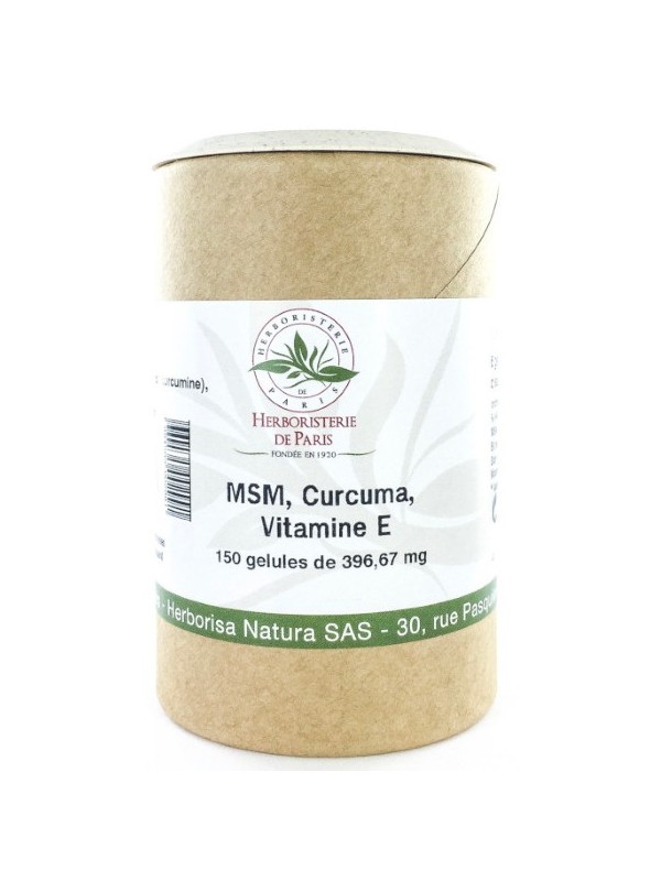 M.S.M Curcuma Vitamine E 150 gélules Herboristerie de Paris methyl sulfonyl methane curcumine