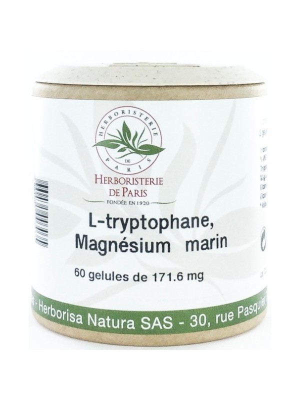 L Tryptophane Magnésium marin Vitamines E B6 60 Gélules Herboristerie de paris équilibre nerveux et psychologique
