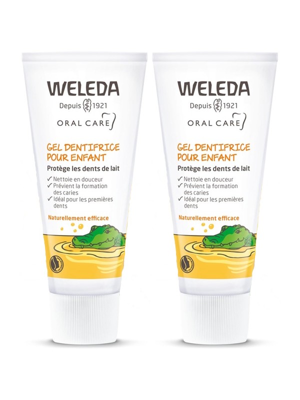Lot de 2 Gels dentifrice enfant dents de lait 2 x 50ml Weleda dentifrice bio enfant Herboristerie de paris