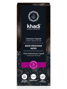 Coloration végétale Noir Profond 100 gr Khadi soin colorant Herboristerie de paris