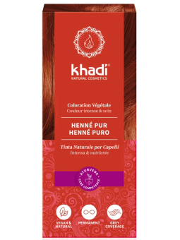 Coloration végétale Henné Pur cuivré 100 gr Khadi acajou ou cré Herboristerie de paris