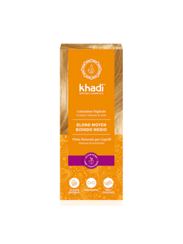 Coloration végétale Blond Moyen 100 gr Khadi soin colorant teinture Herboristerie de paris