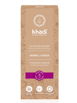 Coloration végétale Senna / Cassia Henné Naturel 100 gr Khadi refelts dorés Herboristerie de paris