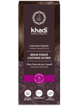  Coloration végétale Marron Foncé 100 gr Khadi brun soin colorant Herboristerie de paris
