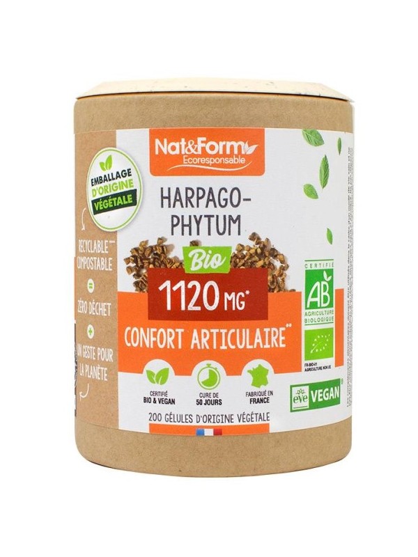 Harpagophytum Bio 200 gélules Nat et Form griffe du diable Herboristerie de paris