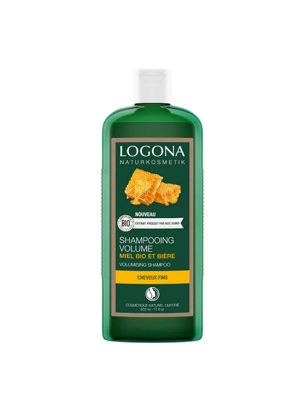 Shampoing volumateur à la bière et au miel 500 ml Logona volume et densité Herboristerie de paris