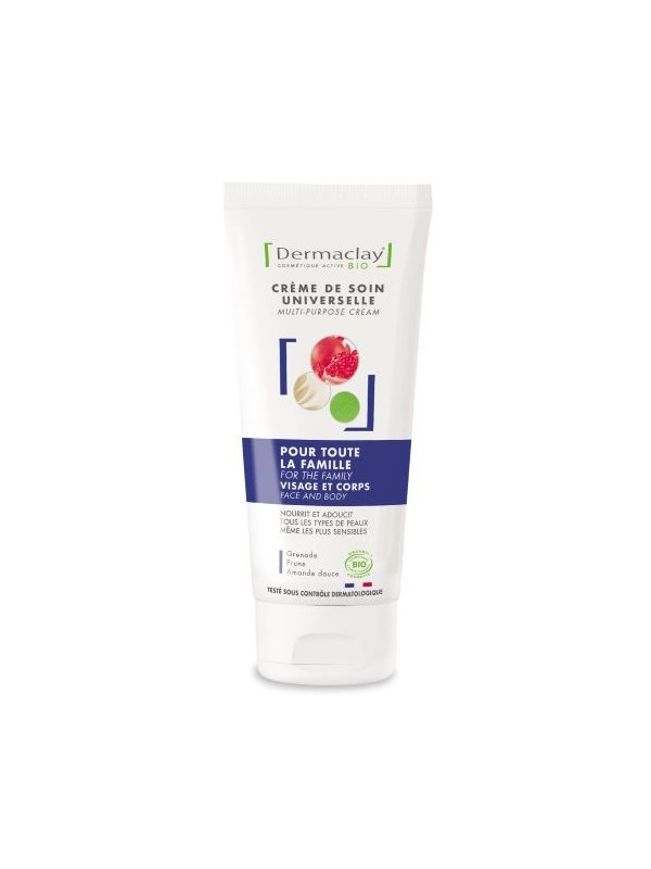 Crème de soin universelle Famille visage corps 100ml Dermaclay karité grenade sésame prune Herboristerie de paris