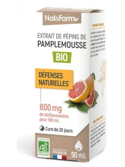 Extrait de pépins de pamplemousse 800mg 50 ml - Nat et Form immunité vitalité Herboristerie de paris