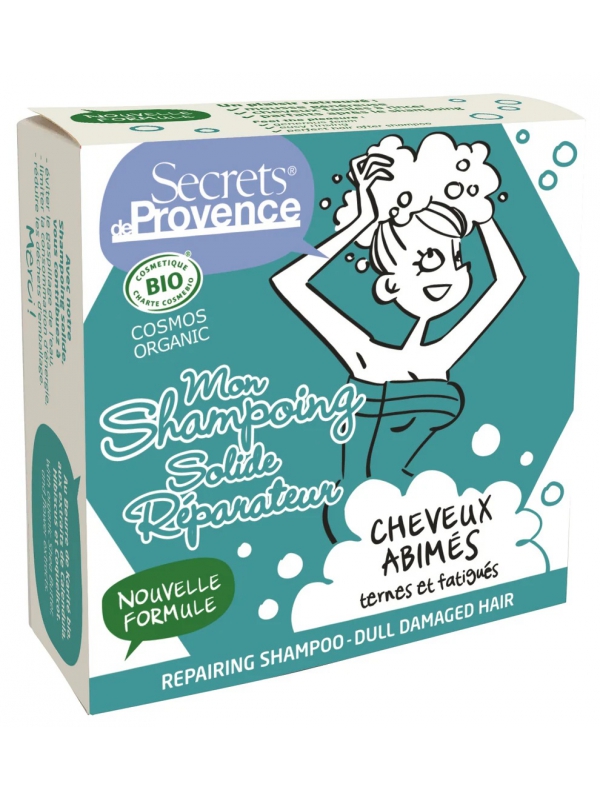 Mon shampoing solide réparateur pour Cheveux Abîmés et Ternes 85 gr Secrets de Provence karité Herboristerie de paris
