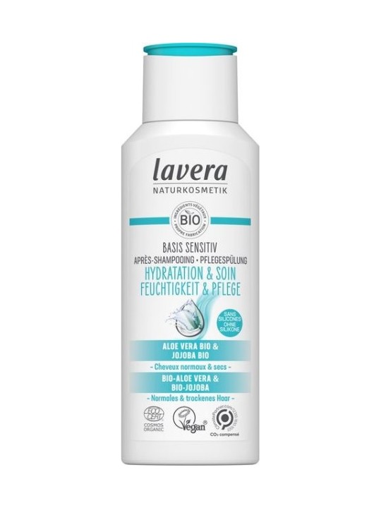 Après Shampooing Basis Sensitiv Hydratant 200ml Lavera cuir chevelu sensible et cheveux secs Herboristerie de paris