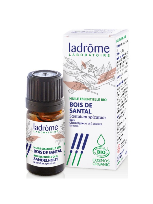 Huile essentielle bio de Bois de Santal 5 ml Ladrôme aromathérapie Herboristerie de paris usage externe