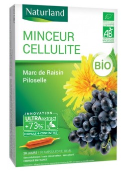 MINCEUR CELLULITE Bio Marc de Raisin Piloselle 20 ampoules de 10ml  Naturland Herboristerie de paris
