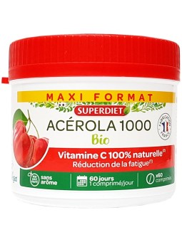 Acérola Bio 1000 Vitamine C maxi pot de 60 comprimés Herboristerie de paris défenses immunitaires