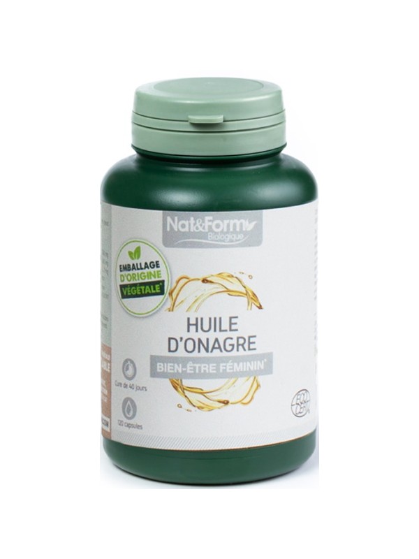 Huile d'onagre 120 capsules Nat et Form oméga 6 santé de la peau Herboristerie de paris
