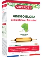 Ginkgo Biloba bio - 20 ampoules de 15ml Super Diet 1200mg feuilles de ginkgo Herboristerie de paris