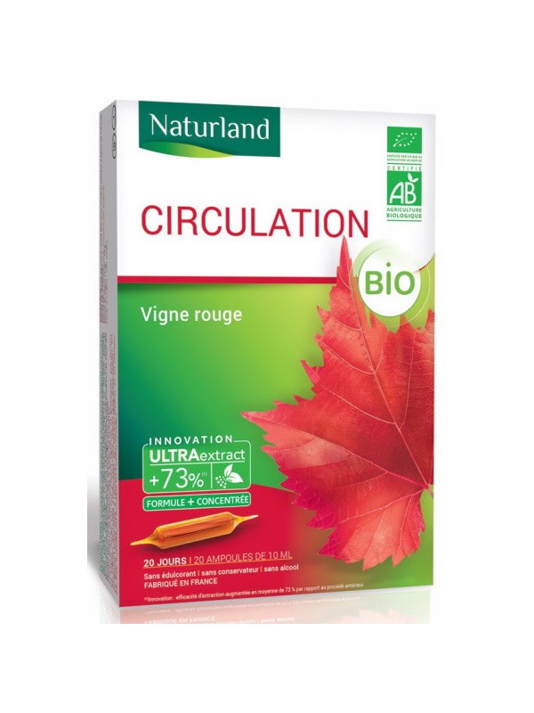 Vigne Rouge Bio 20 ampoules de 10ml Naturland vitis vinifera Herboristerie de paris