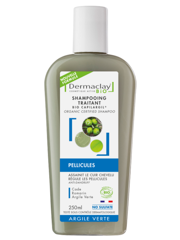 Shampooing Bio Capilargil Bio Pellicules 250 ml Dermaclay shampoing bio Herboristerie de paris