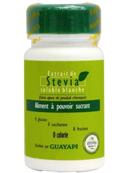 Stévia poudre blanche Rébaudioside pur 20gr Guayapi pouvoir sucrant Herboristerie de paris