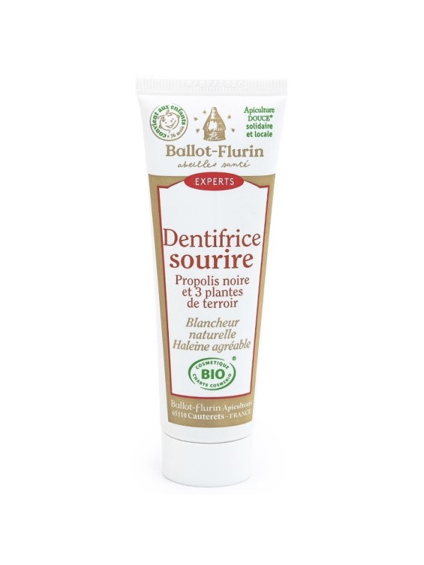 Dentifrice Sourire Blancheur Propolis 50 ml Ballot Flurin dentifrice bio Herboristerie de paris
