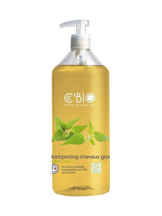 Shampooing cheveux gras Argile Ortie 500 ml C'Bio shampoing bio Herboristerie de paris