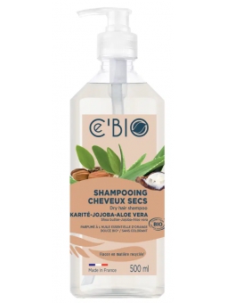 Shampoing cheveux secs Karité Jojoba Aloé 500 ml C'Bio shampooing certifié Herboristerie de paris