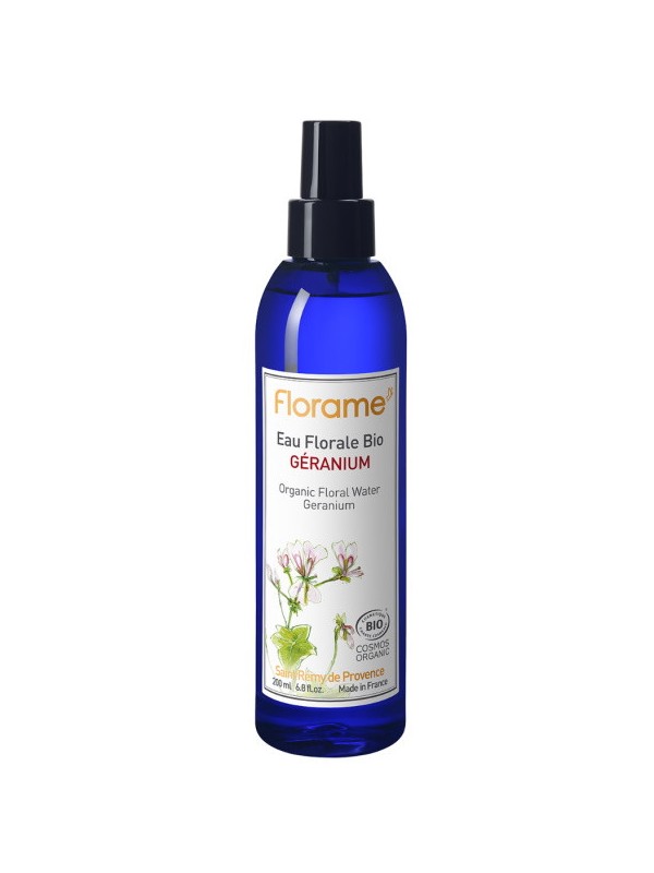 Eau florale de Géranium Bio Brumisateur 200ml Florame astringent pureté Herboristerie de paris
