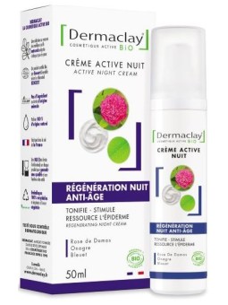 Crème active nuit régénération anti âge 50 ml Dermaclay ressource l apeau Herboristerie de paris