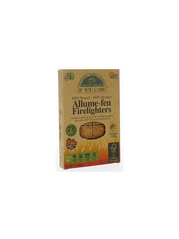 Allume feu 100% naturel 28 cubes If You Care Herboristerie de Paris
