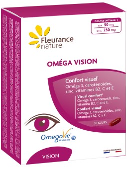 Oméga Vision Lutéine 30 capsules Fleurance Nature Omega 3 lutéine zinc Herboristerie de paris