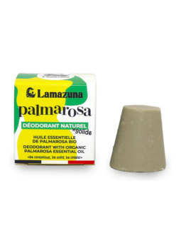 Déodorant solide Palmarosa 30 gr Lamazuna dédodorant économique vegan Herboristerie de paris