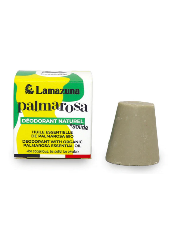 Déodorant solide Palmarosa 30 gr Lamazuna dédodorant économique vegan Herboristerie de paris