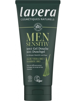 Gel douche 3 en 1 for Men Sensitiv 200 ml Lavera guarana bambou Herboristerie de paris