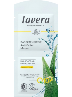 Masque Jojoba Aloe vera Q10 BASIS SENSITIV sachet de 10 ml Lavera anti rides herboristerie de paris