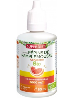 Extrait de Pépins de Pamplemousse Bio 1600mg 50ml Super Diet immunité bioflavonoides Herboristerie de paris