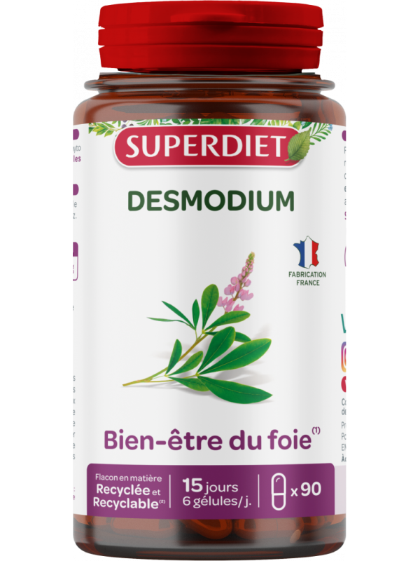 Desmodium 90 gélules  Super Diet santé du foie normal Herboristerie de paris
