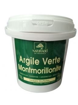 Argile verte Montmorillonite NATURADO pot 1kg Comptoir Provencal des Argiles Herboristerie de Paris