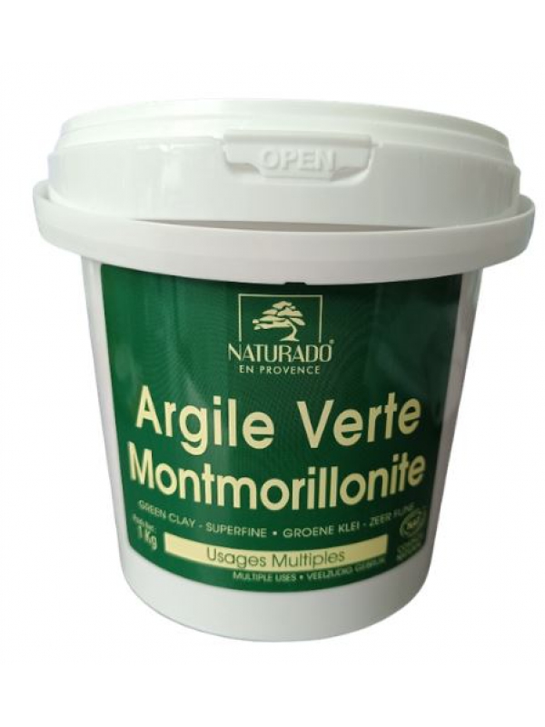 Argile verte Montmorillonite NATURADO pot 1kg Comptoir Provencal des Argiles Herboristerie de Paris