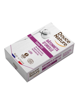 Bâtonnets d'oreille coton bio 200 unités Douce Nature Herboristerie de Paris