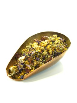 Tisane des 4 Fleurs pectorales 100 gr Herboristerie de Paris Bouillon blanc fleur coquelicot pétale mauve fleur violette fleur