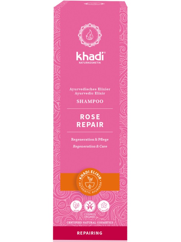Shampoing ayurvédique Rose 210ml Khadi cheveux secs et abimés Herboristerie de paris