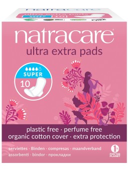 10 Serviettes super ultra extra à ailettes Natracare