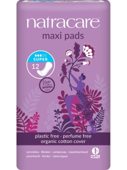 12 Serviettes périodiques Maxi Pads Super Natracare