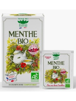 Tisane Menthe bio 18 sachets Romon Nature menthe poivrée Herboristerie de paris