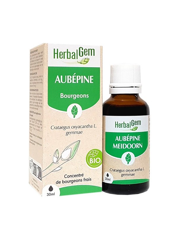 Aubépine bio Flacon compte goutes 50ml Herbalgem Herboristerie de paris gemmothérapie