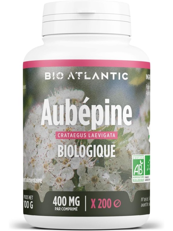 Aubépine bio 400mg 200 comprimés GPH Diffusion relaxation sommeil Bio Atlantic Herboristerie de paris