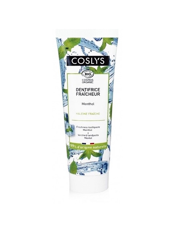 Dentifrice fraicheur Menthol 75ml Coslys menthe poivrée menthol Herboristerie de paris