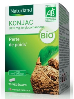 Konjac bio 75 gélules végécaps Naturland glucomananne perte de poids Herboristerie de paris