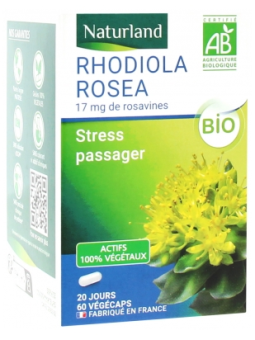 Rhodiola Rosea 75 Gélules Végécaps Naturland anxiété fatigue Herboristerie de paris