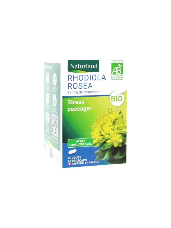 Rhodiola Rosea 75 Gélules Végécaps Naturland anxiété fatigue Herboristerie de paris