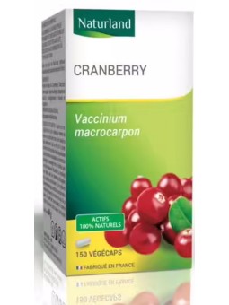 Cranberry bio 150 Gélules Végécaps Naturland femme problèmes urinaires Herboristerie de paris